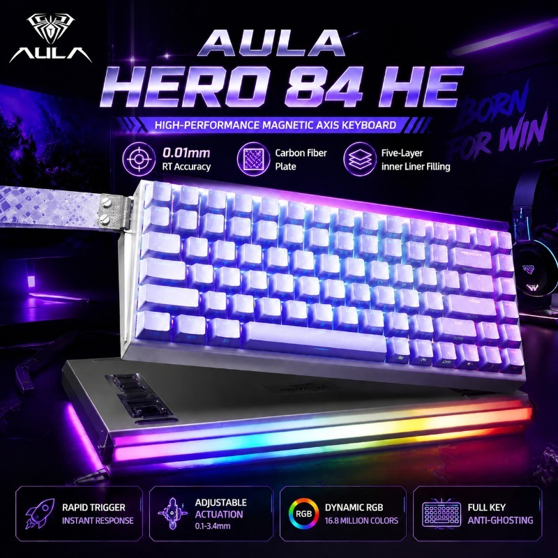 Gaming Keyboard Magnetic Switches - AULA HERO84 Magnetic Gaming Mechanical Keyboard