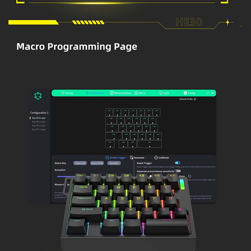 HE30 Mechanical Gaming Keyboar - огляд і ціна Gaming Keyboard Magnetic Switches