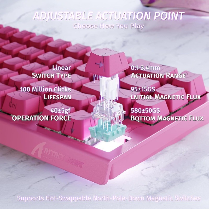 ATTACK SHARK X68 HE 8000Hz Rap - огляд і ціна Keyboard Gaming Mac