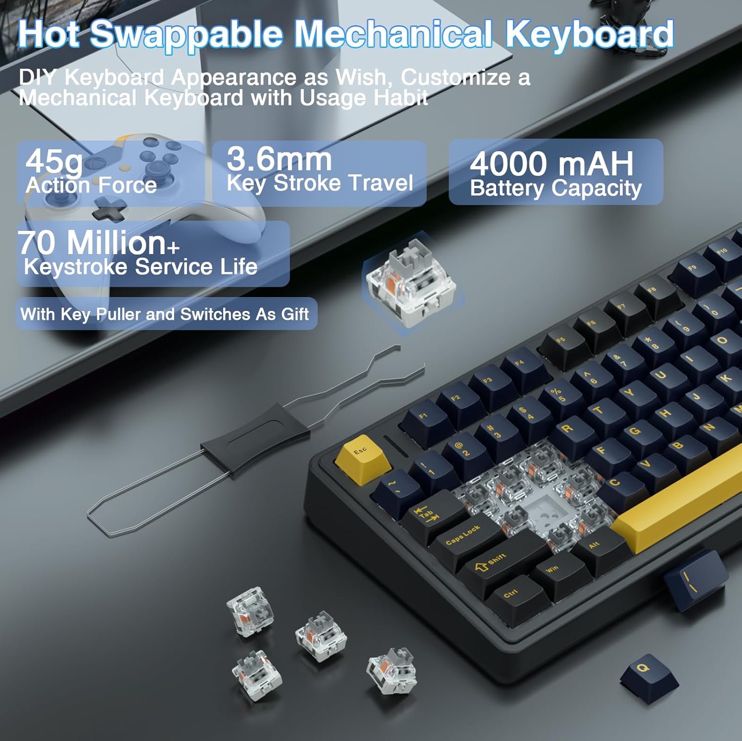 Aula F75 Mechanical Keyboard,  - огляд і ціна Gaming Keyboard No Number Pad