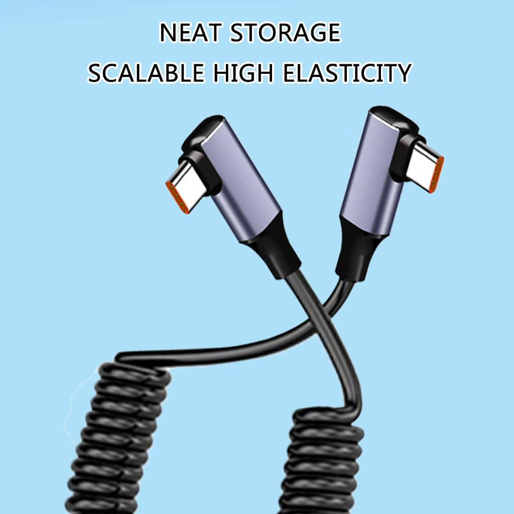 240W PD Coiled Spring Type-C C - огляд і ціна Coiled Usb Cable