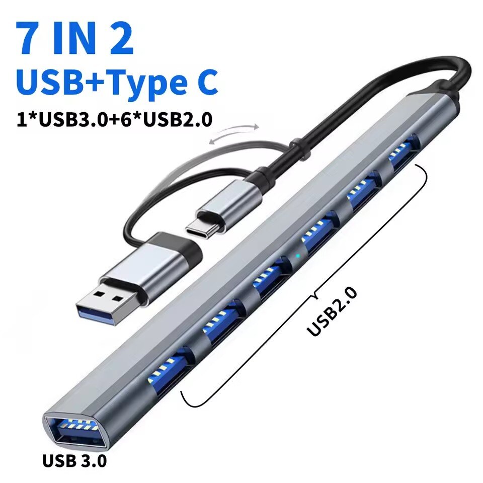 7 Ports USB 3.0 Type C HUB Exp - огляд і ціна Gaming Keyboard Type C