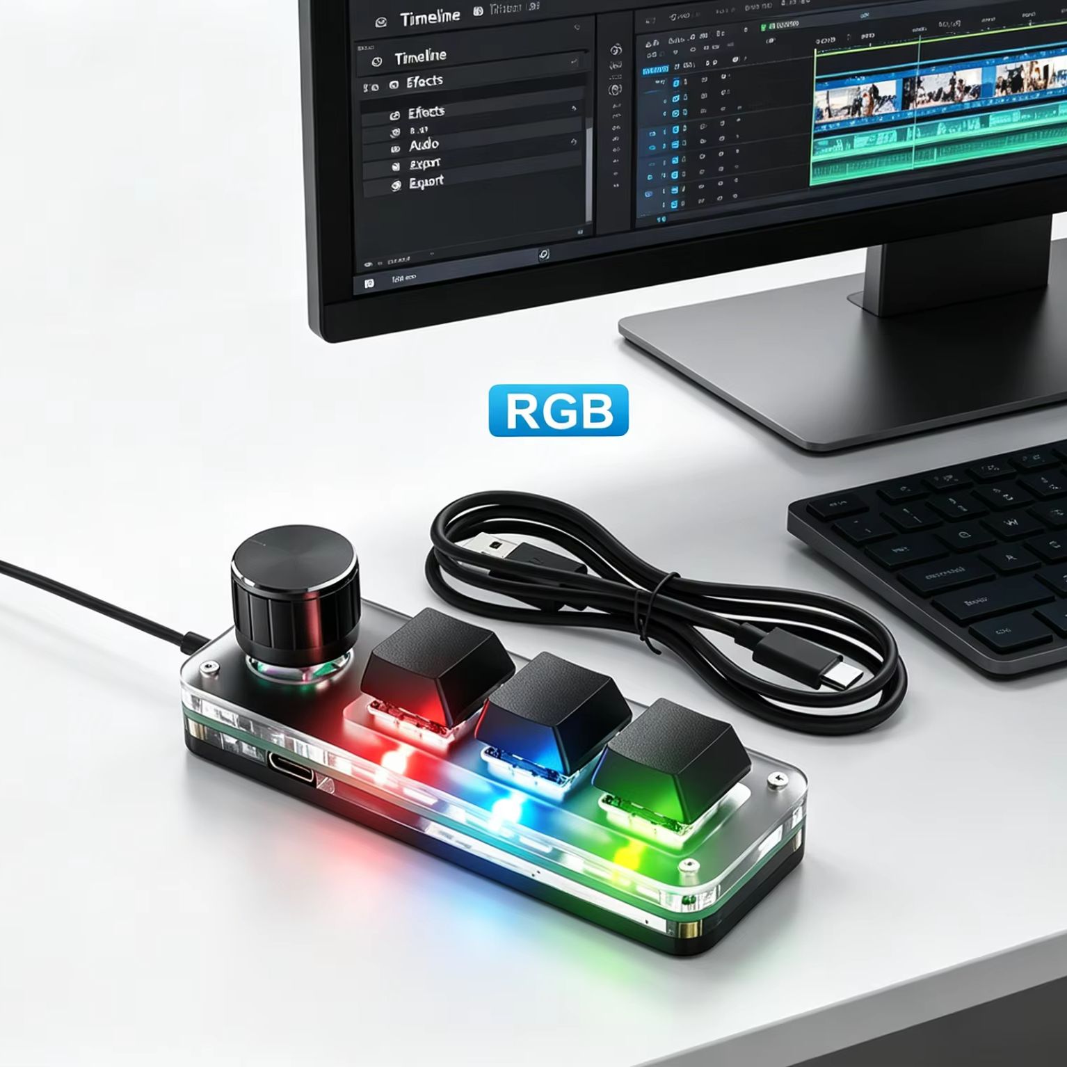 Programmable 3 Keys With Knob  - огляд і ціна Gaming Keyboard No Number Pad