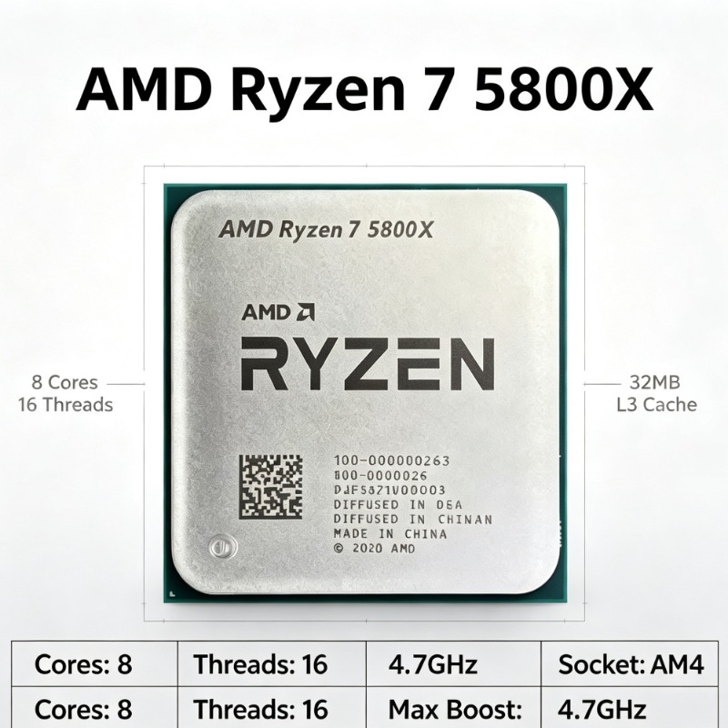 AMD Ryzen 7 5800X For AM4 Seri - огляд і ціна Amd Cpu Ryzen 7