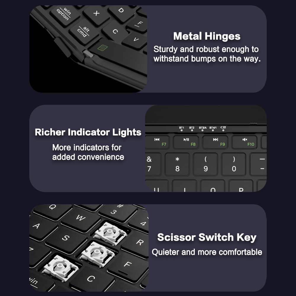 JOMAA Foldable Bluetooth Keybo - огляд і ціна Gaming Keyboard No Number Pad
