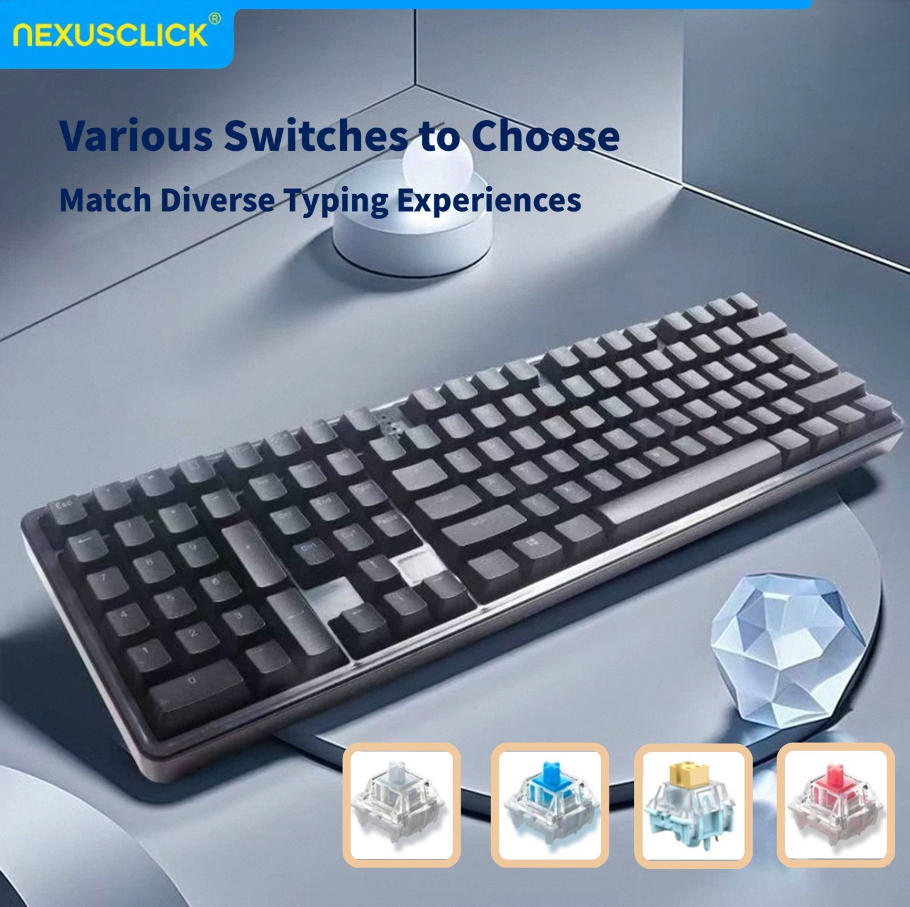 NexusClick Ergonomic Left Hand - огляд і ціна Gaming Keyboard No Number Pad